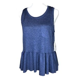 Altar’d State NWT Navy Ruffle Peplum Tank